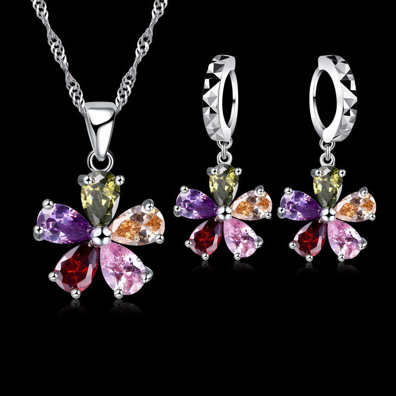Colorful Flower Jewelry Set