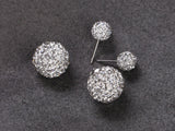 Double Crystal Stud Earrings - 14 Colors