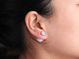 Double Crystal Stud Earrings - 14 Colors