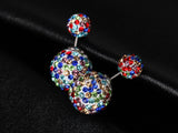 Double Crystal Stud Earrings - 14 Colors