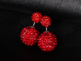 Double Crystal Stud Earrings - 14 Colors