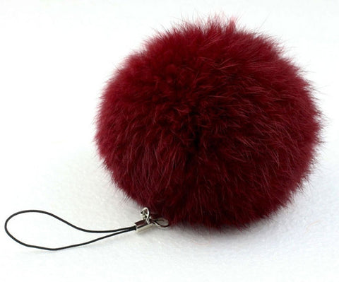 Real Rabbit Fur Ball Key Chains - 17 Colors