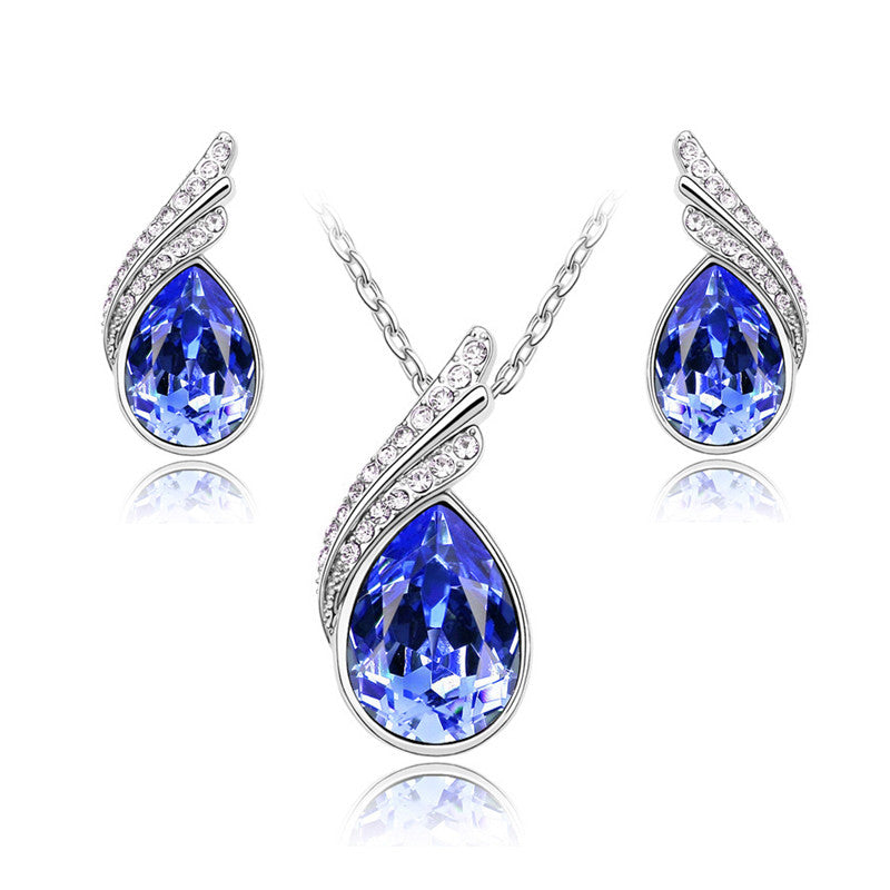 Austrian Crystal Water Drop Jewelry Set - 15 Colors