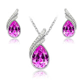 Austrian Crystal Water Drop Jewelry Set - 15 Colors