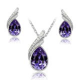 Austrian Crystal Water Drop Jewelry Set - 15 Colors