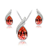 Austrian Crystal Water Drop Jewelry Set - 15 Colors