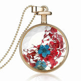 Dry Flowers Glass Necklace - 12 Variants