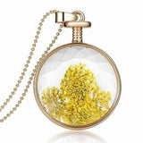 Dry Flowers Glass Necklace - 12 Variants