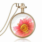 Dry Flowers Glass Necklace - 12 Variants