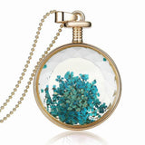 Dry Flowers Glass Necklace - 12 Variants