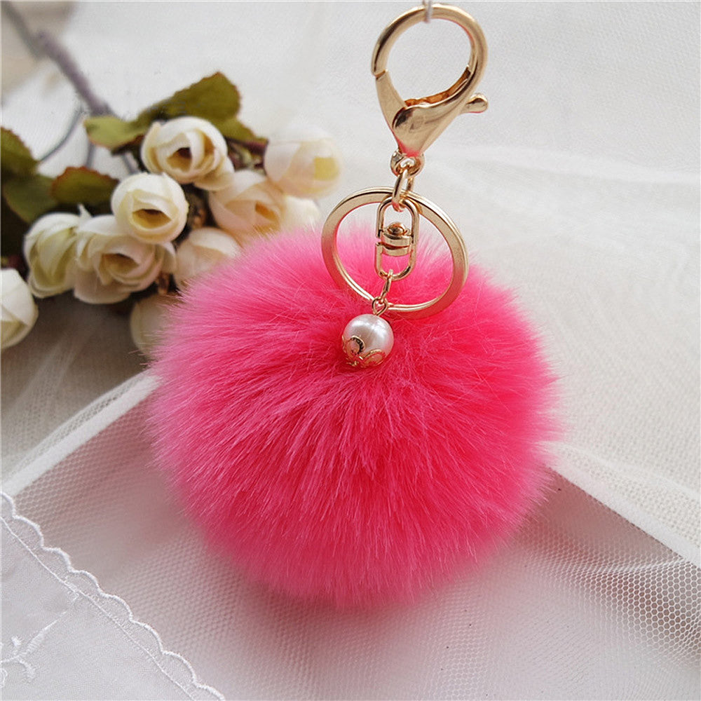 Rabbit Fur Ball Key Chain - 11 Colors