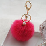 Rabbit Fur Ball Key Chain - 11 Colors