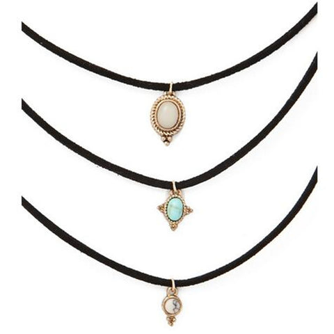 Set 3 Turquoise Chokers