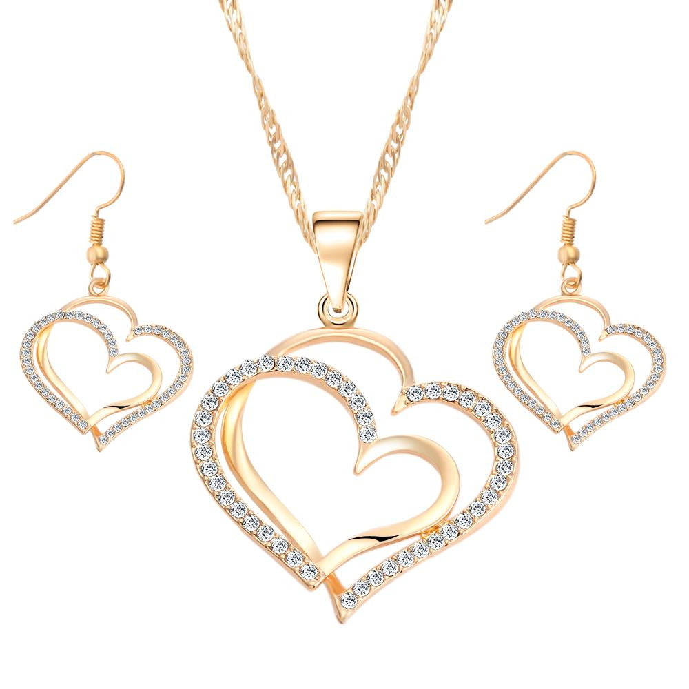 Two Hearts Jewelry Set - 2 Colors