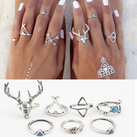 7PCS\SET Bohemian Rings