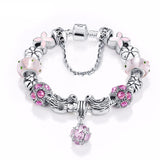 Glass Charm Bracelet - 5 Colors