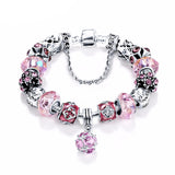 Glass Charm Bracelet - 5 Colors