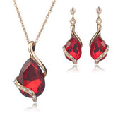 Crystal Water Drop Jewelry Set - 5 Colors