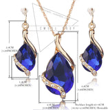 Crystal Water Drop Jewelry Set - 5 Colors