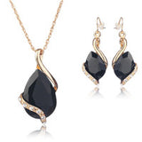 Crystal Water Drop Jewelry Set - 5 Colors