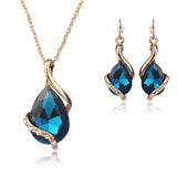 Crystal Water Drop Jewelry Set - 5 Colors