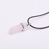 Crystal Bullet Natural Stone Necklace - 11 Colors