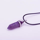 Crystal Bullet Natural Stone Necklace - 11 Colors
