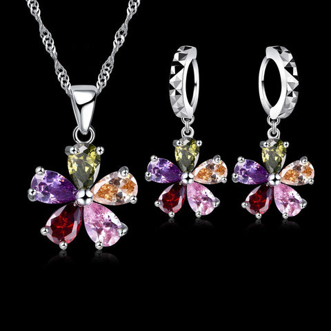 Colorful Flower Jewelry Set