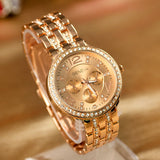 Crystal Stainless Steel Quartz Watch - 3 Colors