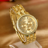 Crystal Stainless Steel Quartz Watch - 3 Colors