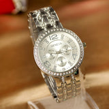 Crystal Stainless Steel Quartz Watch - 3 Colors