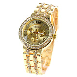 Crystal Stainless Steel Quartz Watch - 3 Colors