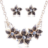 Enamel Flower Jewelry Set - 12 Colors