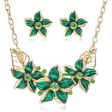 Enamel Flower Jewelry Set - 12 Colors