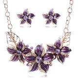 Enamel Flower Jewelry Set - 12 Colors