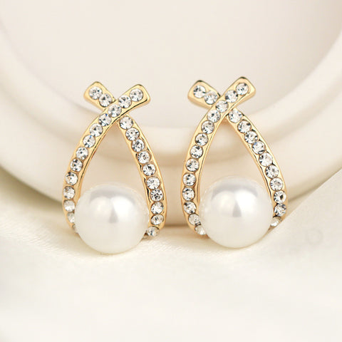 Simulated Pearl Stud Earrings