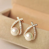 Simulated Pearl Stud Earrings