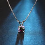 Zirconia Pendant Necklace - 5 Colors