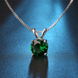 Zirconia Pendant Necklace - 5 Colors