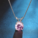 Zirconia Pendant Necklace - 5 Colors