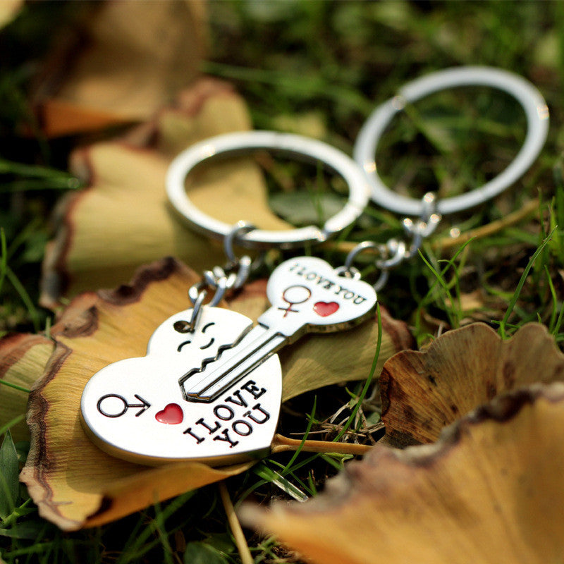 Pair of  Key To Heart Key Chains