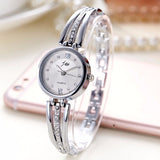 Rhinestone  and Stainless Steel Bracelet Watch - 7 Variants