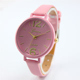 Faux Leather Analog Quartz Watch - 5 Colors