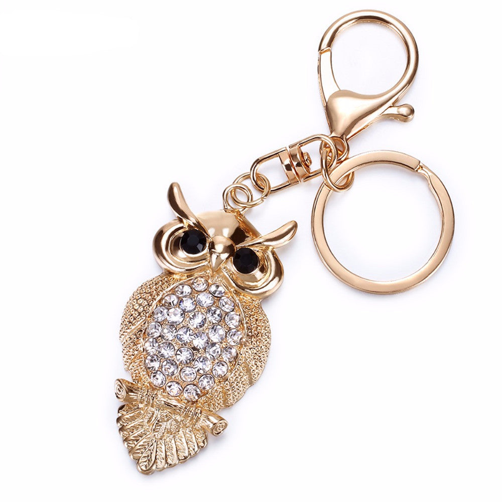 Rhinestone Owl Key Chain