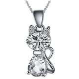 Crystal Cat Necklace - 5 Colors