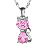 Crystal Cat Necklace - 5 Colors