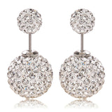 Double Crystal Stud Earrings - 14 Colors