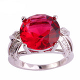 Round Cut Pink Tourmaline & White Sapphire 925 Silver Ring - 3 Colors