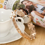 Flower Rose Gold Bracelet Watch