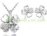 Crystal Clover 4 Four Leaf Jewelry Set - 19 Colors